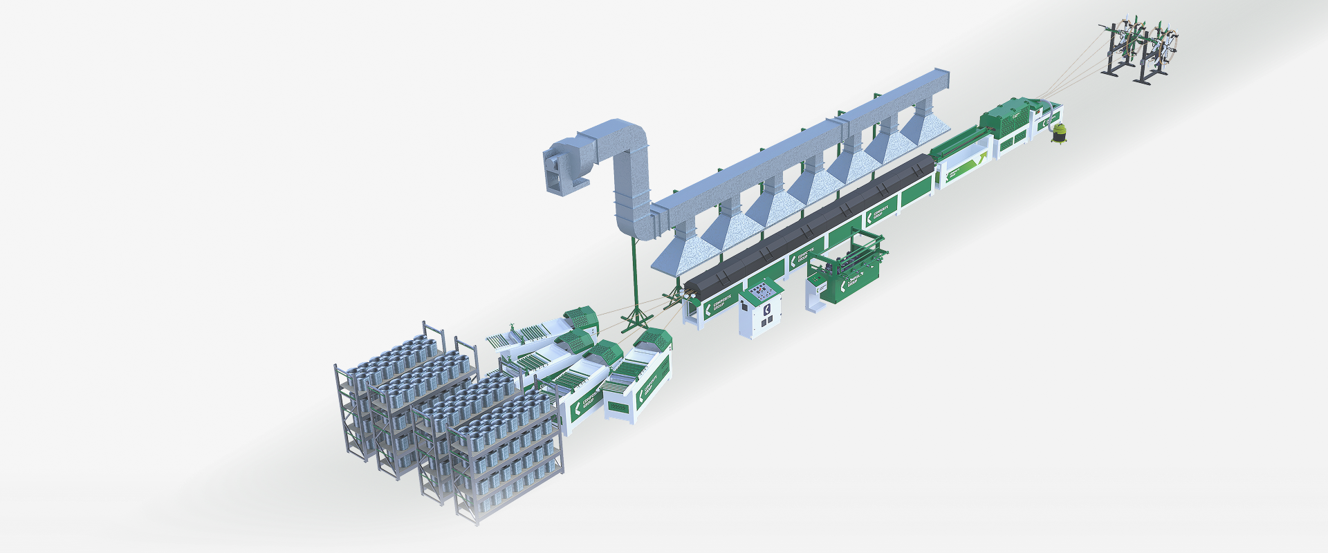 CG-4 Manufacturing line for the production of fiber-reinforced polymer rebar