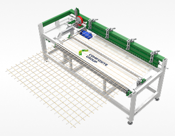 FRP mesh forming and weaving unit